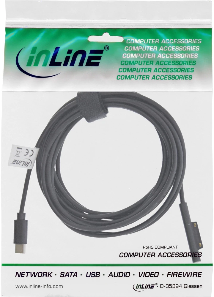 USB laidas InLine USB-C - Surface Pro 3 m Juodas (26670B)