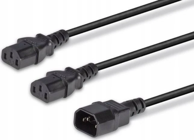 Lindy Ilgiklis - C14 į 2x C13 1m 10A/250V Varis PVC