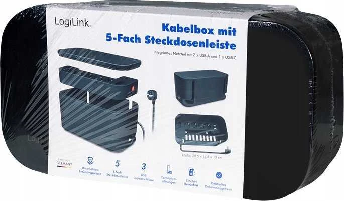 LogiLink Kabelbox maitinimo lizdas 5 lizdai 1.5 m juodas (LPS282U)