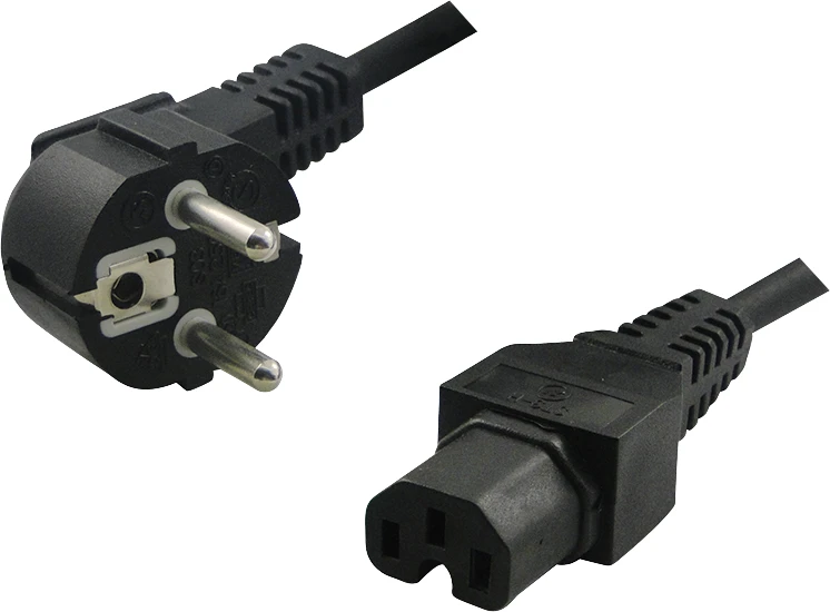 LOGILINK CP105 LOGILINK - Maitinimo laidas, apsauginis kištukas 90 iki IEC C15 moteriškas, 2m, juodas