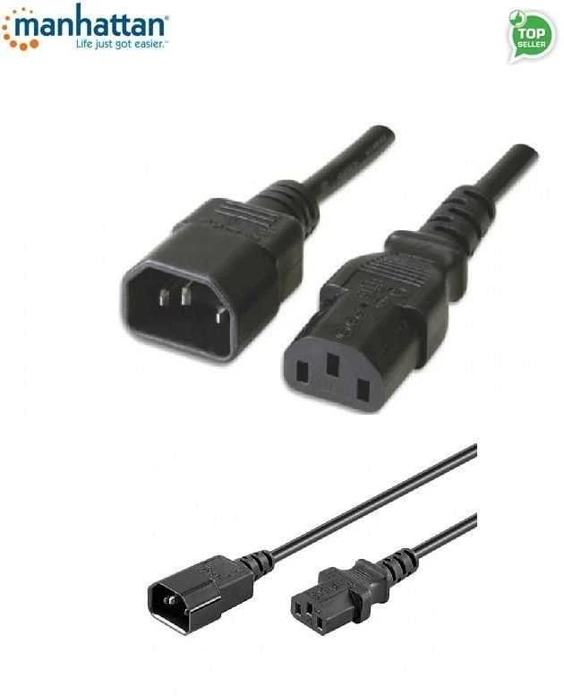 Goobay MANHATTAN 352673 Manhattan Prailginamasis maitinimo laidas IEC320 C14 to C13 10A 1m juodas