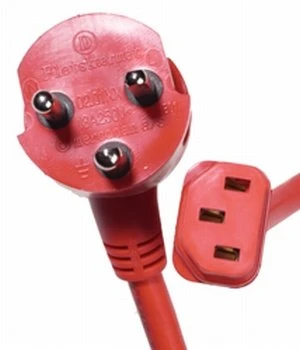 Coferro Cables „Mercodan Hospital TE05VCSHV-F 3G“ maitinimo kabelis – DE3-13P (ligoninės kokybės) pagal IEC 320 EN 60320 C13 – AC 250 V – 4,5 m – raudonas
