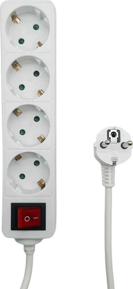 Kabelis zasilający MicroConnect Microconnect MC-GRU0045WS rozgałęziacz 5 m 4 x gniazdo jungiama į tinklą Wewnętrzna Baltas
