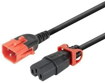 Kabelis zasilający MicroConnect Powercord C14 IEC Lock+ Dual