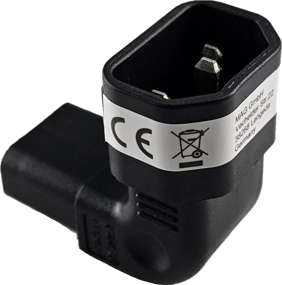 Premiumcord Vertikalus kampinis adapteris IEC C13 į IEC C14, įtampa 230 V, 10 A
