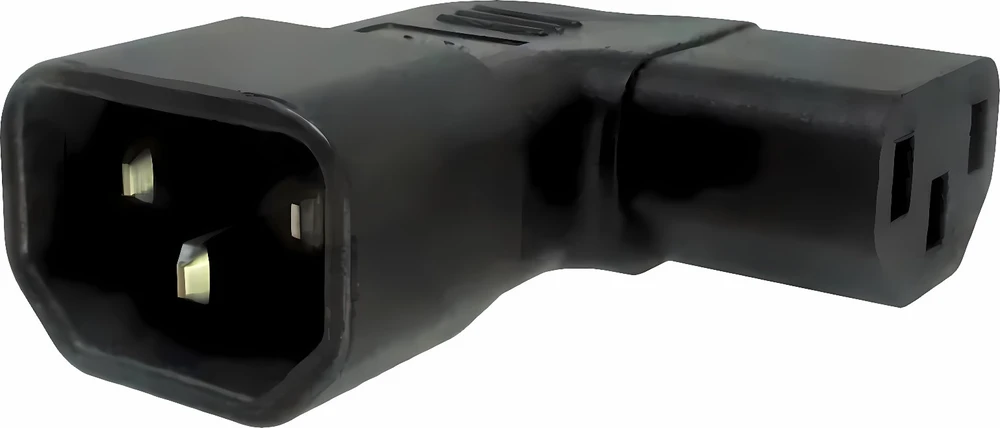 Premiumcord Kampinis adapteris IEC C13 į IEC C14, šoninė įtampa 230 V, 10 A
