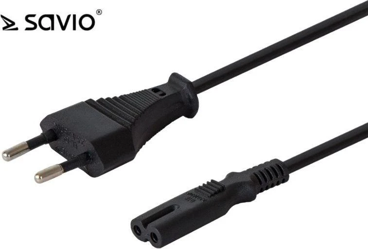 Maitinimo Kabelis - SAVIO CL-105 2-Pin 3m 250V 2.5A Juodas