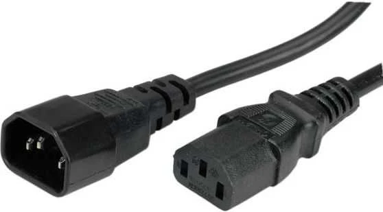 Value Vertė IEC maitinimo kabelis 1 m juoda (Maitinimo kabelio ilgintuvas IEC 60320 C14 iki IEC 60320 C13)