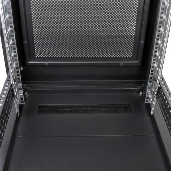 StarTech.com 4 stulpų 12U serverio stelažo spintelė, užrakinama 19 colių duomenų stelažo spintelė kompiuteriams / AV / IT įrangai, biuro / namų tinklo stelažas su ratukais ir reguliuojamais tvirtinimo bėgeliais, laisvai pastatoma stelažas, 12U, 800 kg, rakto spyna, ratukai, 43,5kg