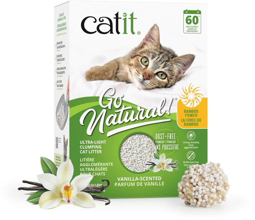 Catit - Natūralu! Bambukinis gumulėlių kačių kraikas - 2 x 1,8kg (3,6kg)
