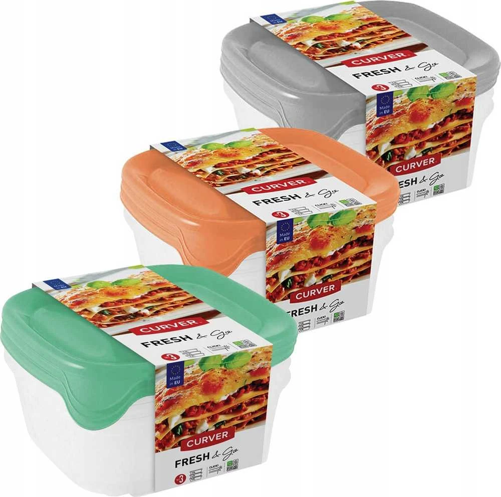 Curver Fresh&Go spalvingų indelių rinkinys 0,8L