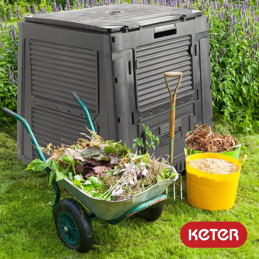 Keter E-COMPOSTER kompostavimo dėžė su pagrindu, 470 L