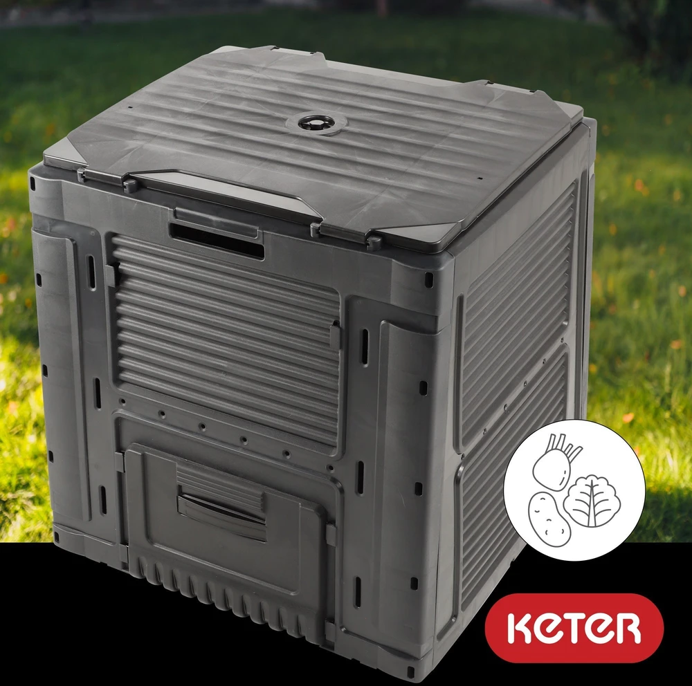 Keter E-COMPOSTER kompostavimo dėžė su pagrindu, 470 L