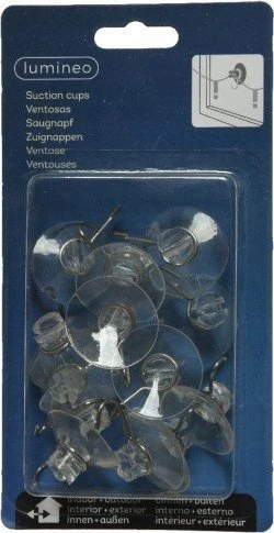 Kabliukai elektrinei girliandai ant stiklo Lumineo