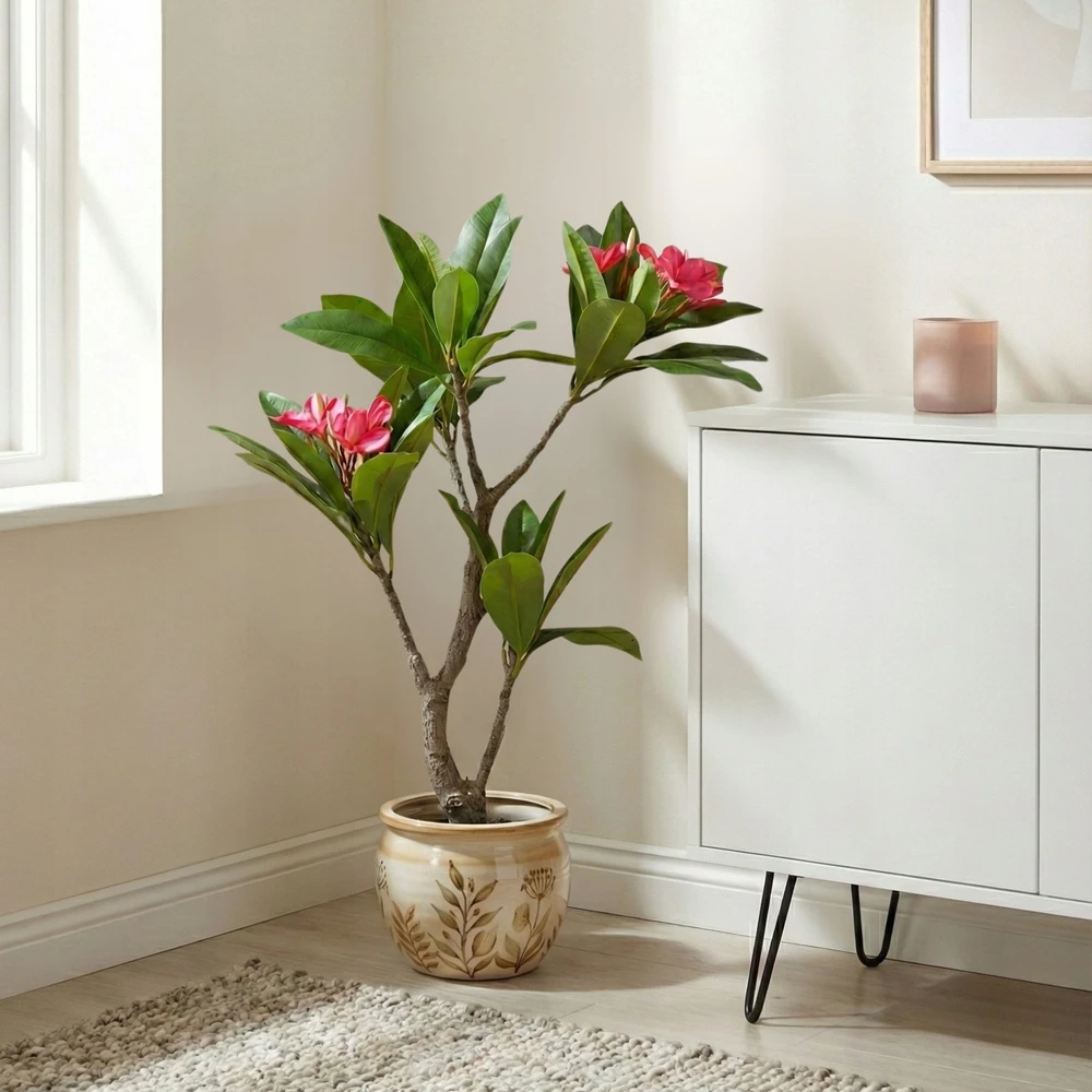 Dirbtinis frangipani medis su vazonu
