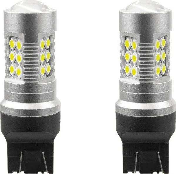 Dvi LED lemputės T20 24 SMD su metaliniu korpusu
