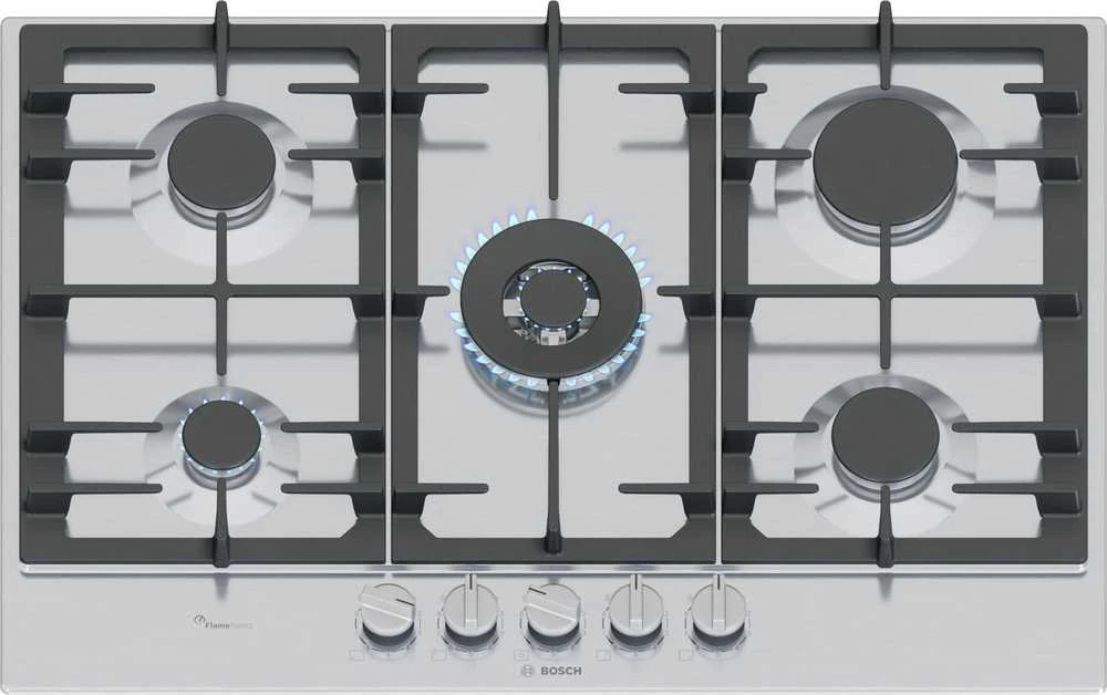 Kaitlentė Bosch Serie 6 PCQ7A5I90 hob Nerūdijantis plienas Built-in 75 cm Gas 5 zone(s)