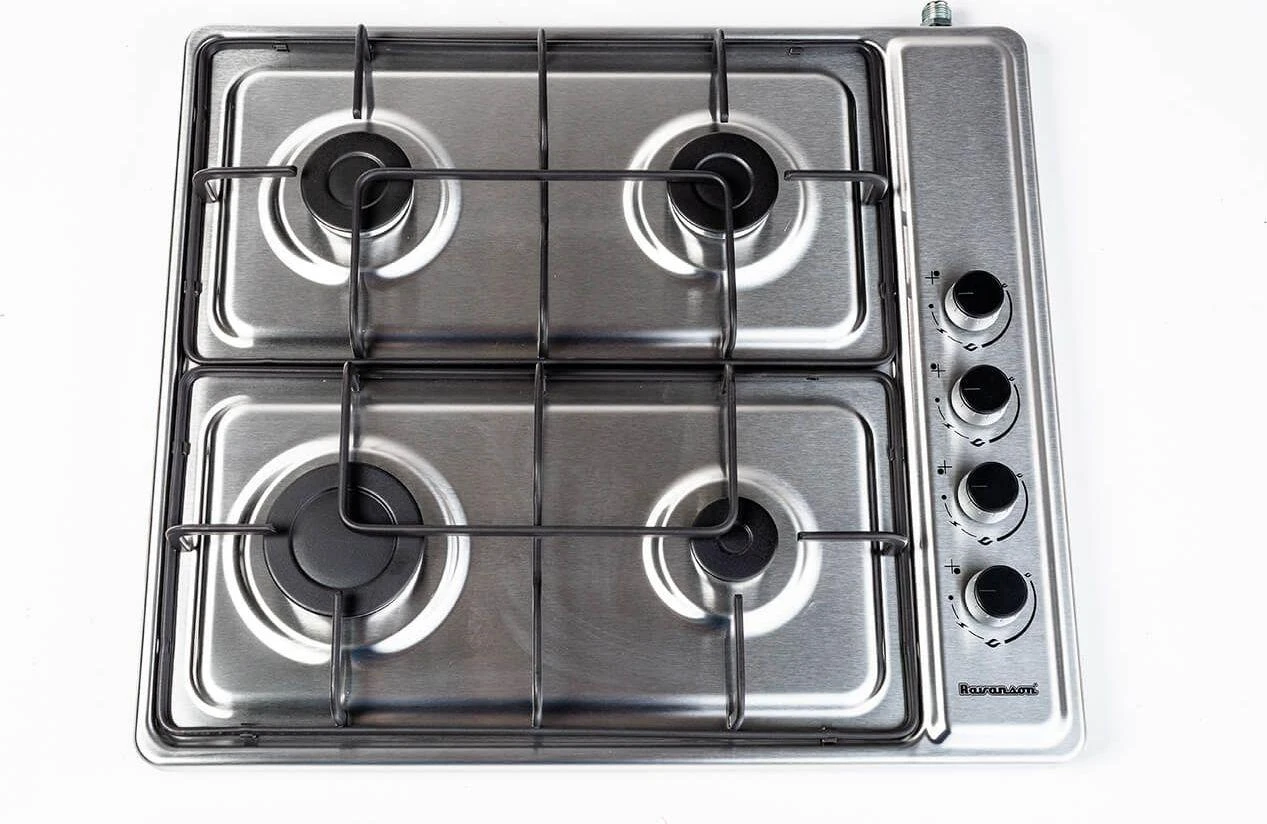 Kaitlentė Viryklė Ravanson K-04SNG (dujinė viryklė, 4 laukų, netaikoma, inox spalvos)