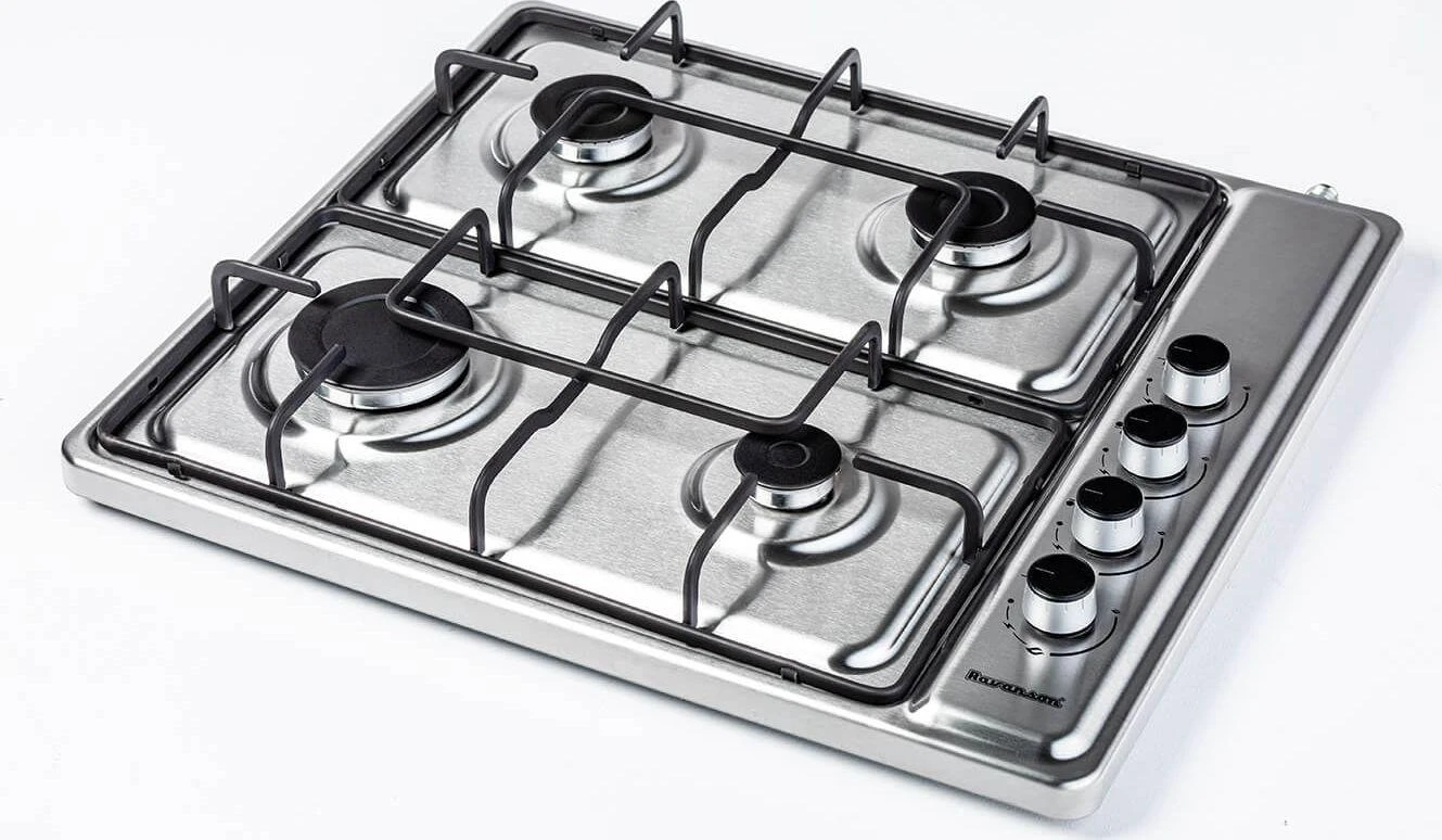Kaitlentė Viryklė Ravanson K-04SNG (dujinė viryklė, 4 laukų, netaikoma, inox spalvos)