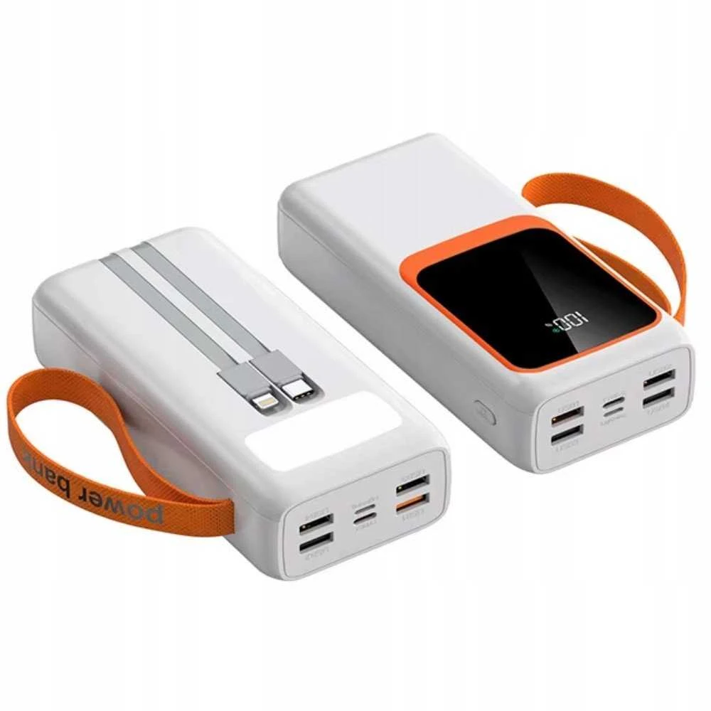 Kaku Išorinė baterija POWER BANK DENMEN 30000mAh (4xUSB; 1xUSB-C) balta