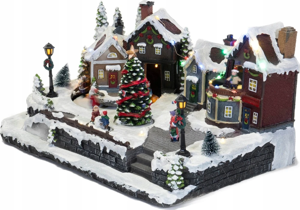 Kalėdinė dekoracija Fééric Lights and Christmas Judanti Kalėdų scena su šviesomis, 45 x 20,5 cm