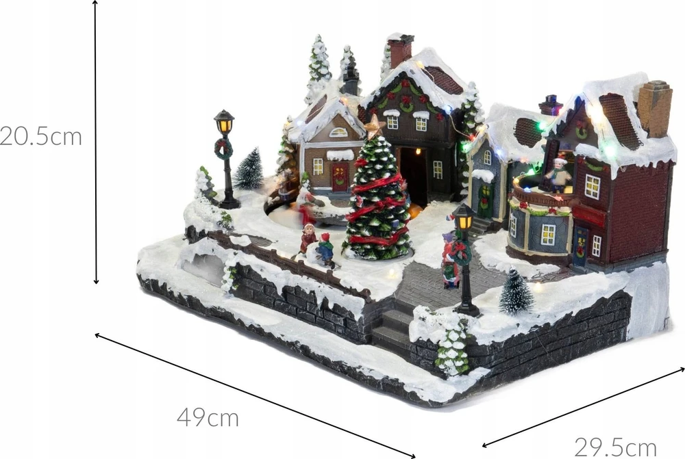 Kalėdinė dekoracija Fééric Lights and Christmas Judanti Kalėdų scena su šviesomis, 45 x 20,5 cm