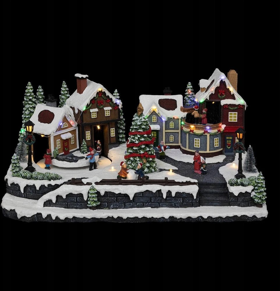 Kalėdinė dekoracija Fééric Lights and Christmas Judanti Kalėdų scena su šviesomis, 45 x 20,5 cm