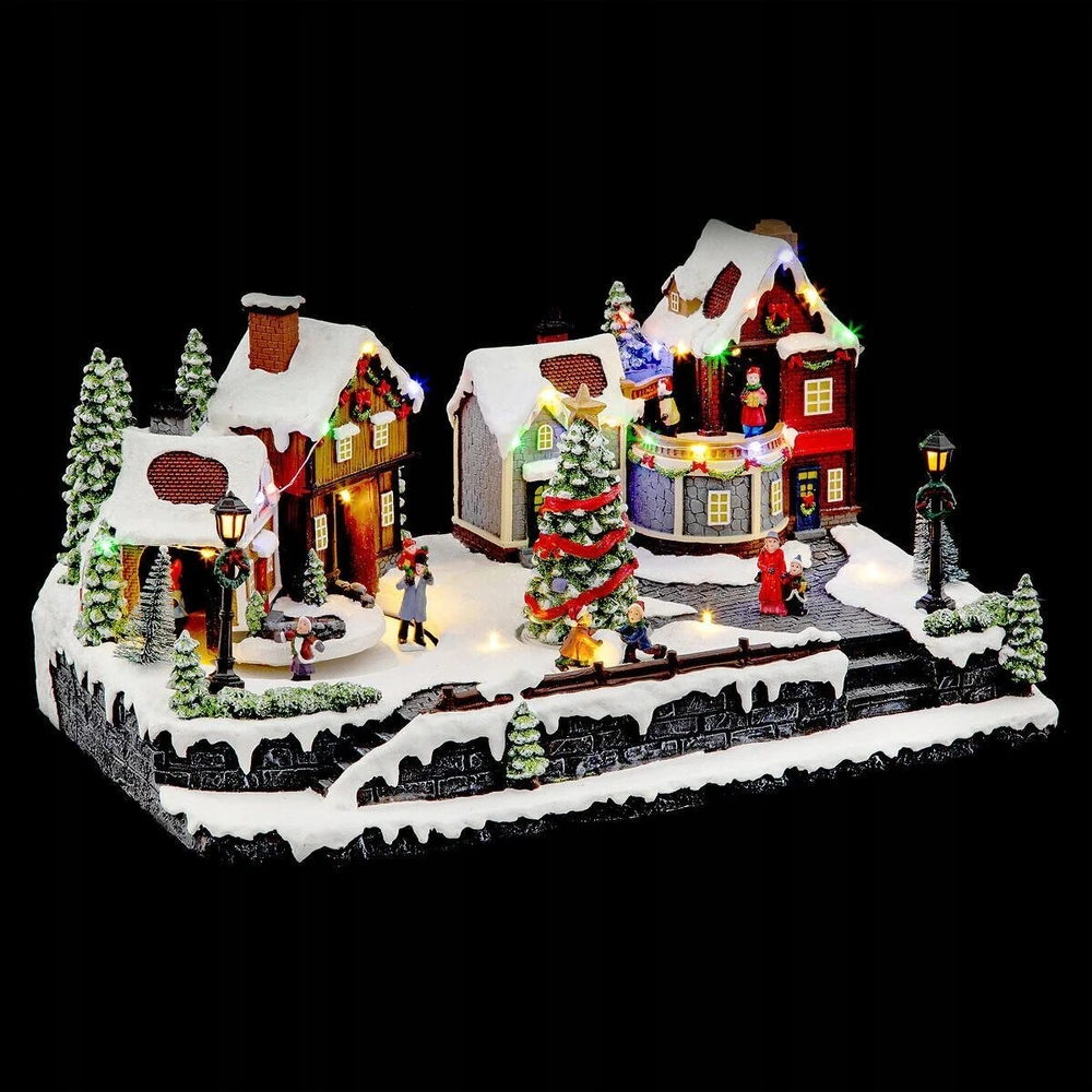 Kalėdinė dekoracija Fééric Lights and Christmas Judanti Kalėdų scena su šviesomis, 45 x 20,5 cm