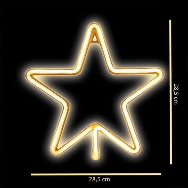 TelForceone Neoninė LED KALĖDINĖ PENKIAKAMPĖ ŽVAIGŽDĖ šilta balta FLNE22 Forever Light