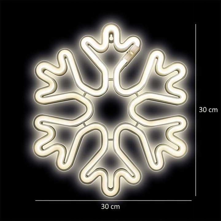 TelForceone Neon LED Kalėdų snaigė balta FLNE20 Forever Light