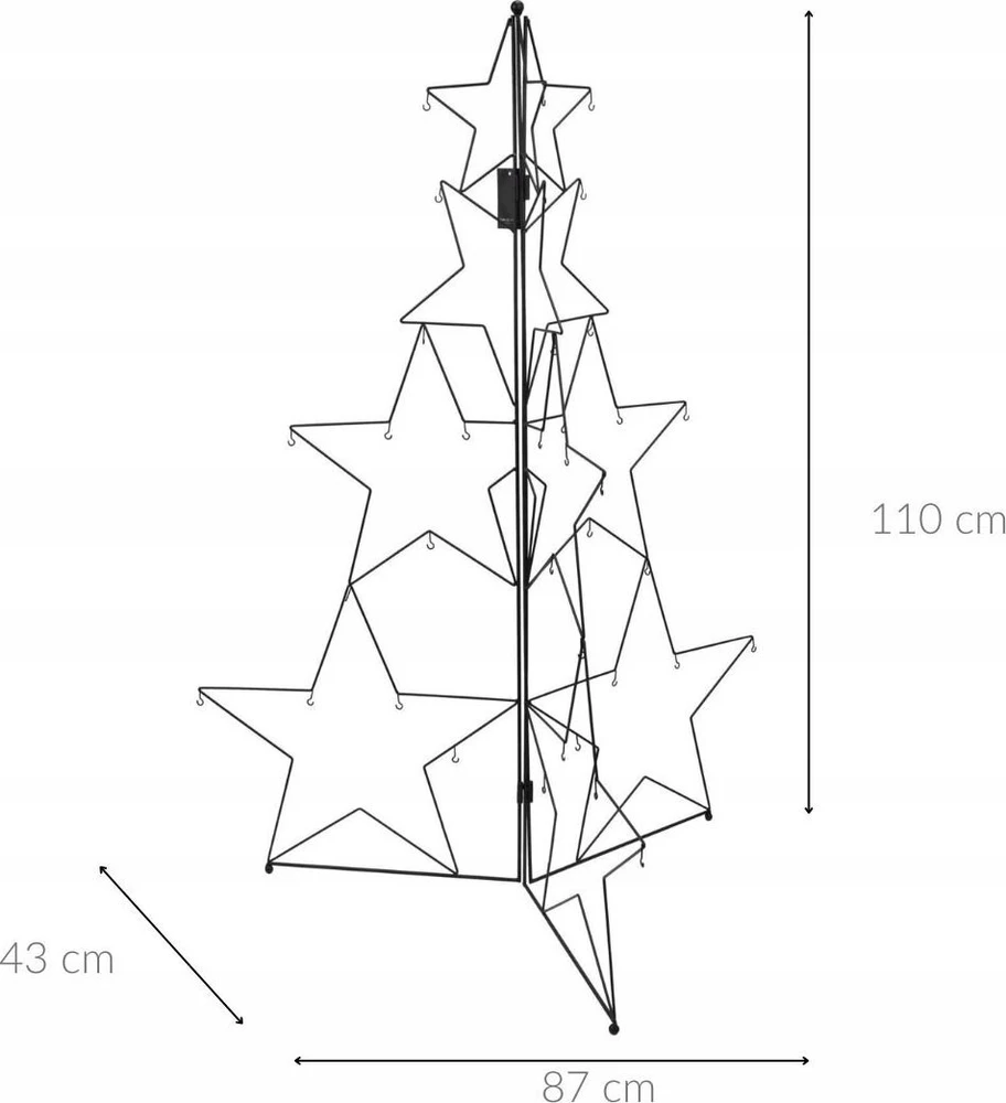 Mondex Kalėdinė dekoracija „Home Styling Collection“ metalinė eglutės puošmena, 110 cm