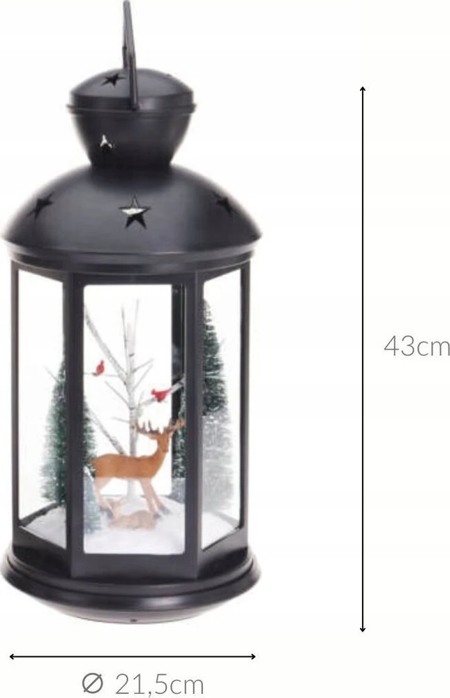 Home Styling Collection Žibintas su kalėdine scena, 43 cm