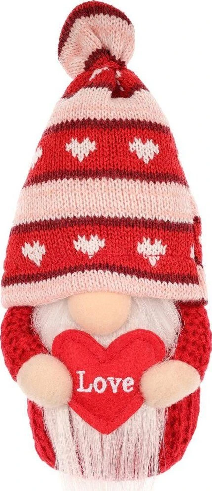 Saska Garden NYKŠTUKAS GNOMAS SU ŠIRDELE LOVE 19CM VALENTINO DIENOS DEKORACIJA 1052335