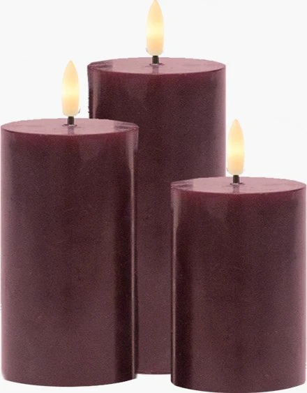 Kalėdinė puošmena Sirius Sirius Sille Įkraunamas 3 vnt rinkinys, Ø7,5xH10/12,5/15cm, Bordo