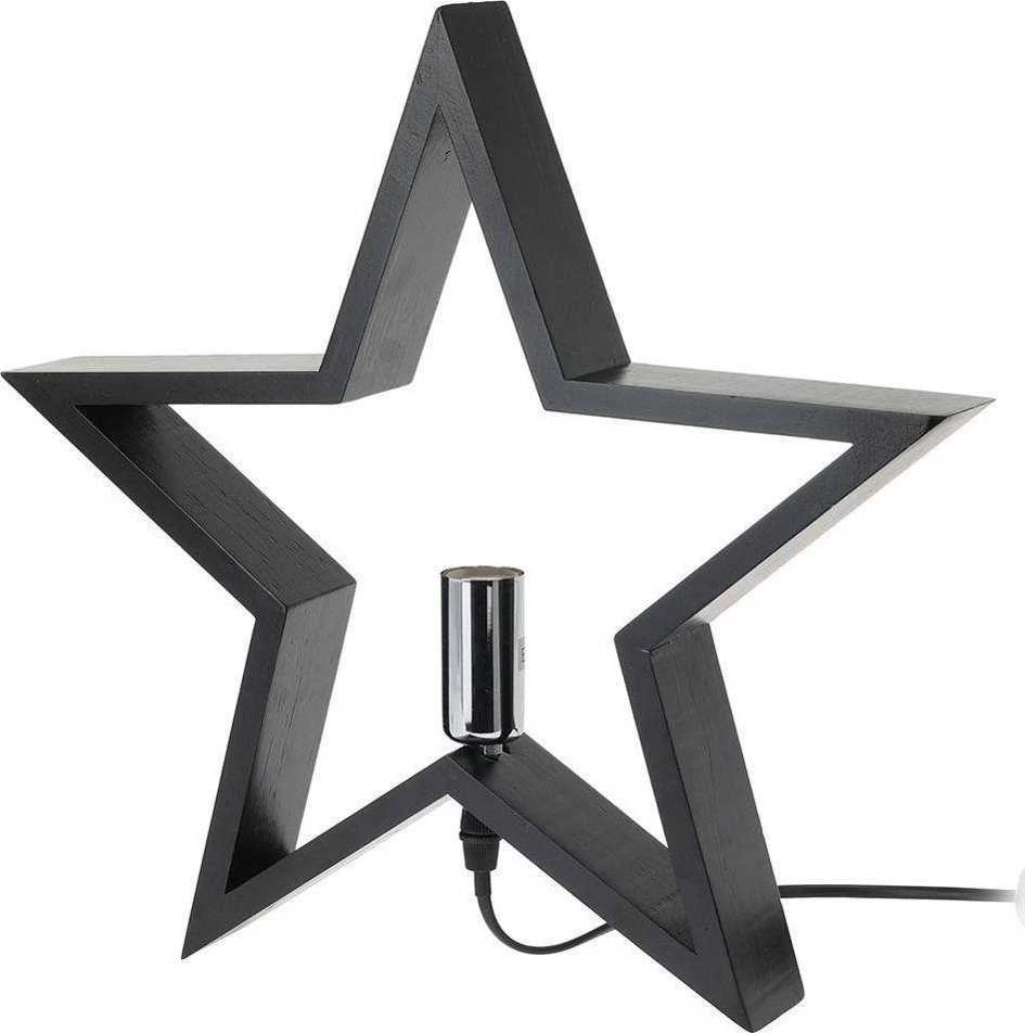 Christmas Decoration Medinis LED šviestuvas žvaigždė 34,5 cm juodas