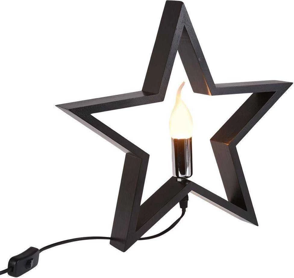 Christmas Decoration Medinis LED šviestuvas žvaigždė 34,5 cm juodas
