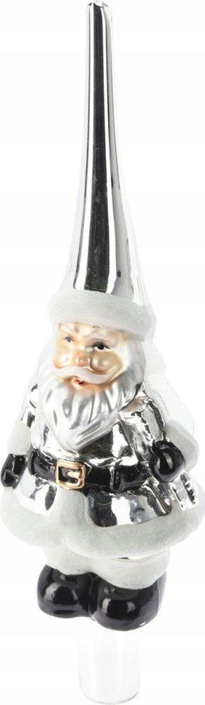 Christmas Decoration STIKLINĖ KALĖDŲ EGLUTĖS VIRŠŪNĖ 28CM SIDABRINIS SENELIS ŠALTIS 1067889