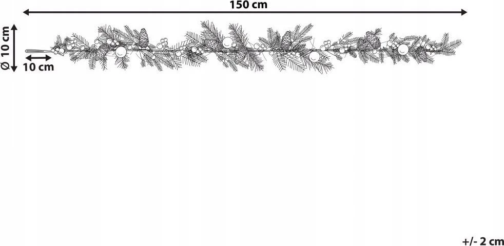Beliani Kalėdinė girlianda HUELVA 150 cm Žalia