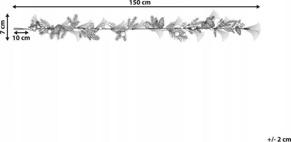 Beliani Kalėdinė girlianda ROTA 150 cm vario spalvos