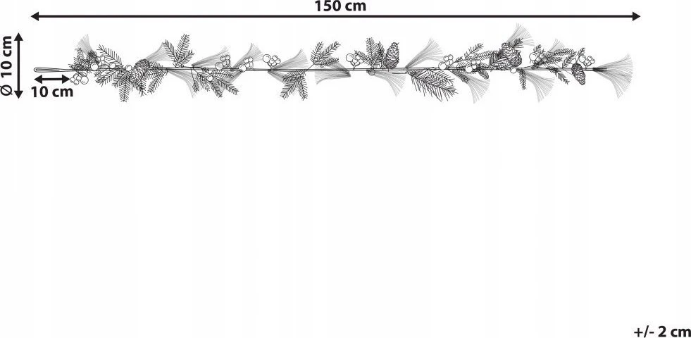Beliani Kalėdinė girlianda MURCJA 150 cm aukso spalvos