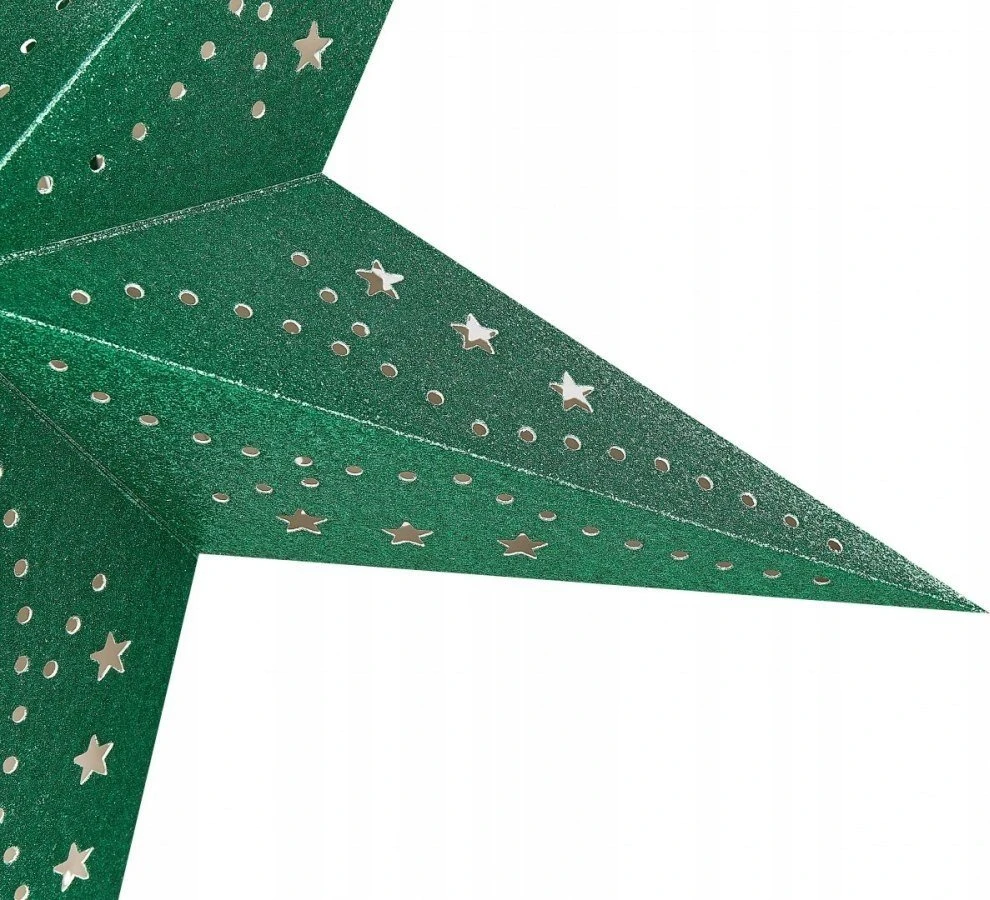 Beliani 2 LED kabančių dekoracijų rinkinys MOTTI Žvaigždė 45 cm smaragdo spalvos