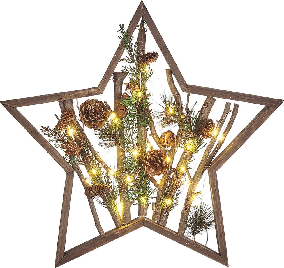 Beliani Kalėdinė LED dekoracija DOKKA Žvaigždė 46 cm ruda