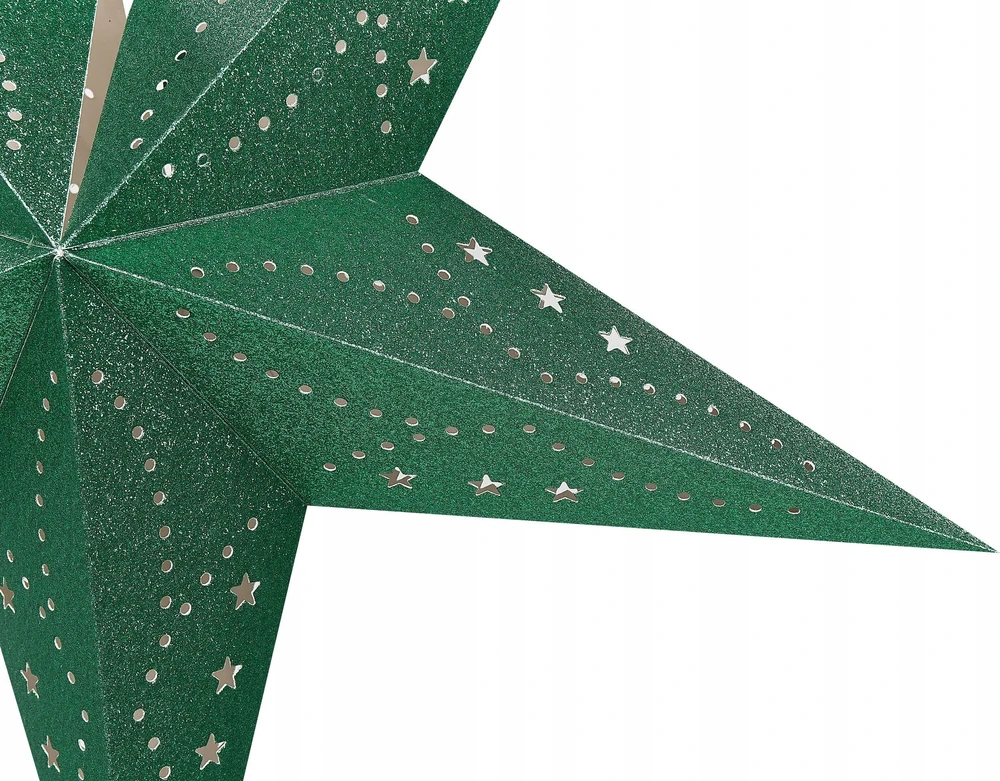 Beliani 2 vnt. LED kabančių dekoracijų rinkinys MOTTI Žvaigždė 60 cm Smaragdinė