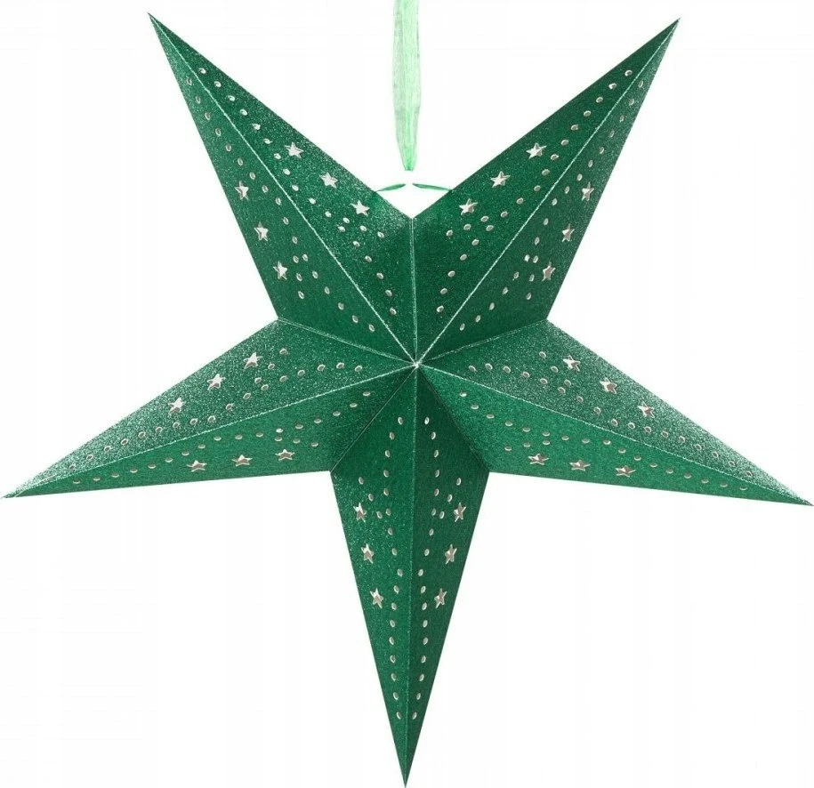 Beliani 2 LED kabančių dekoracijų rinkinys MOTTI Žvaigždė 45 cm smaragdo spalvos