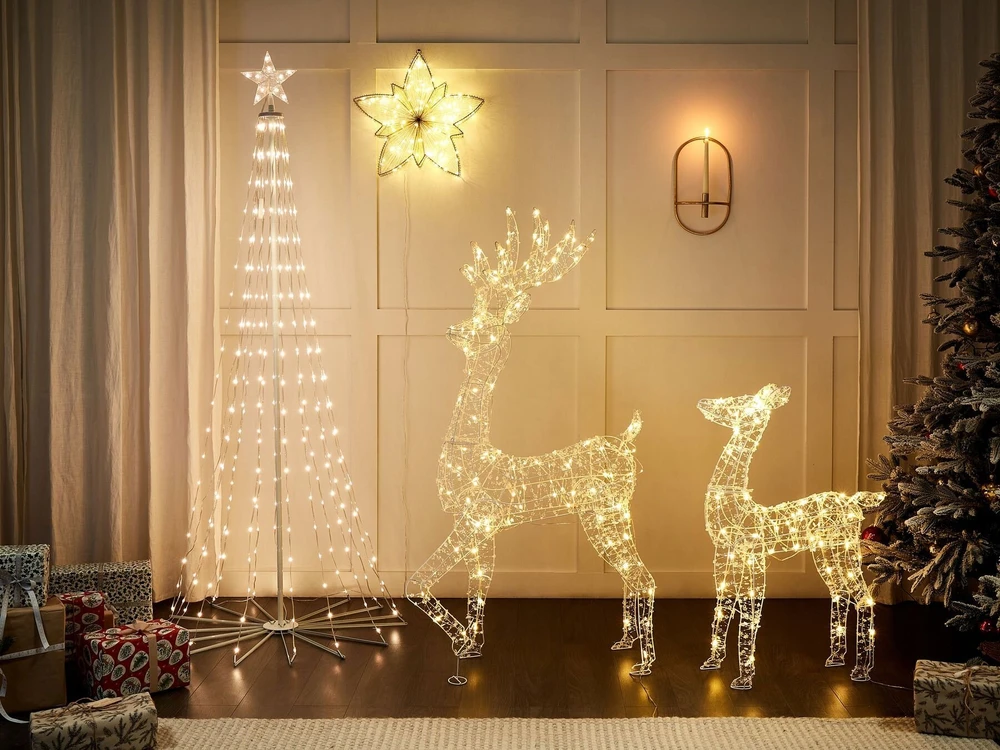 Beliani Pakabinama LED sodo dekoracija HOFSOS Žvaigždė 50 cm sidabrinė