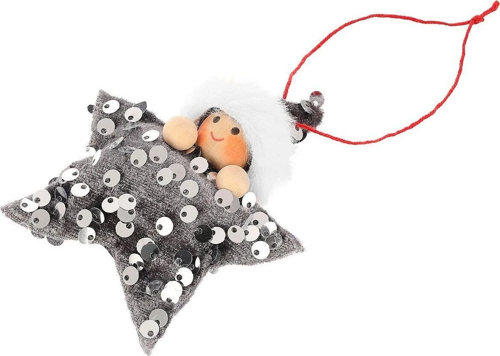 Saska Christmas trys sidabrinės blizgios žvaigždės dekoracijos