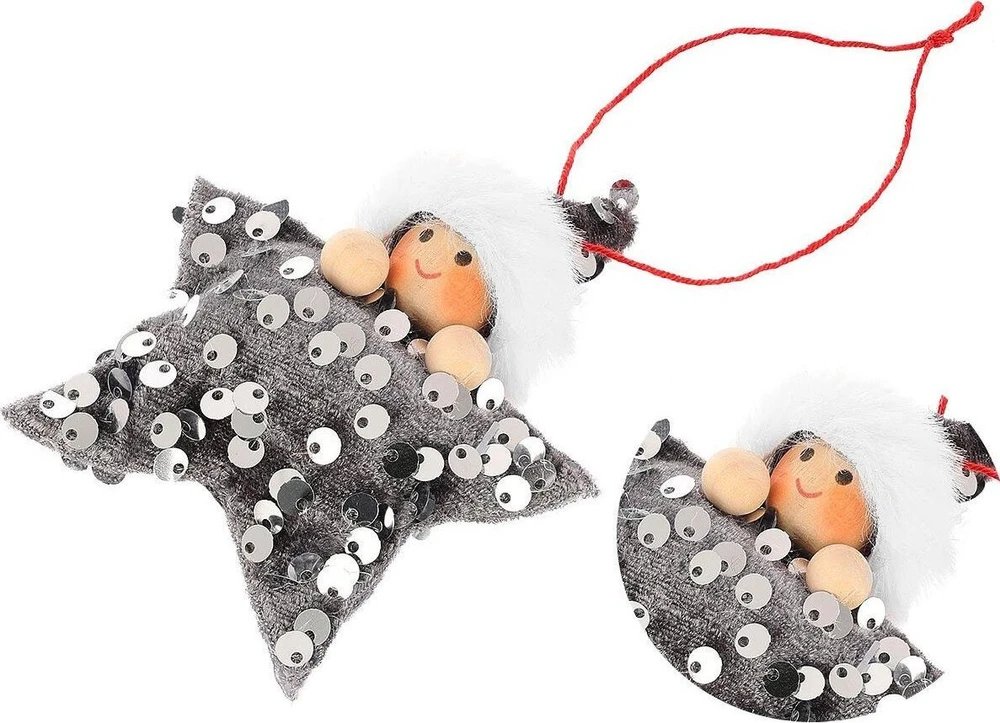 Saska Christmas trys sidabrinės blizgios žvaigždės dekoracijos