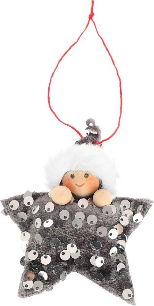 Saska Christmas trys sidabrinės blizgios žvaigždės dekoracijos