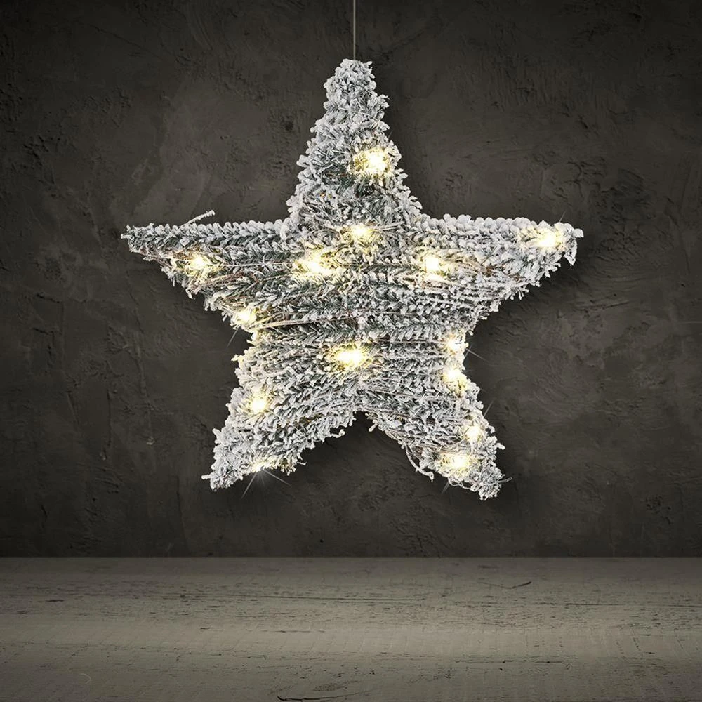 Vilde Šviečianti žvaigždė LED 30 cm - žalia plastikas