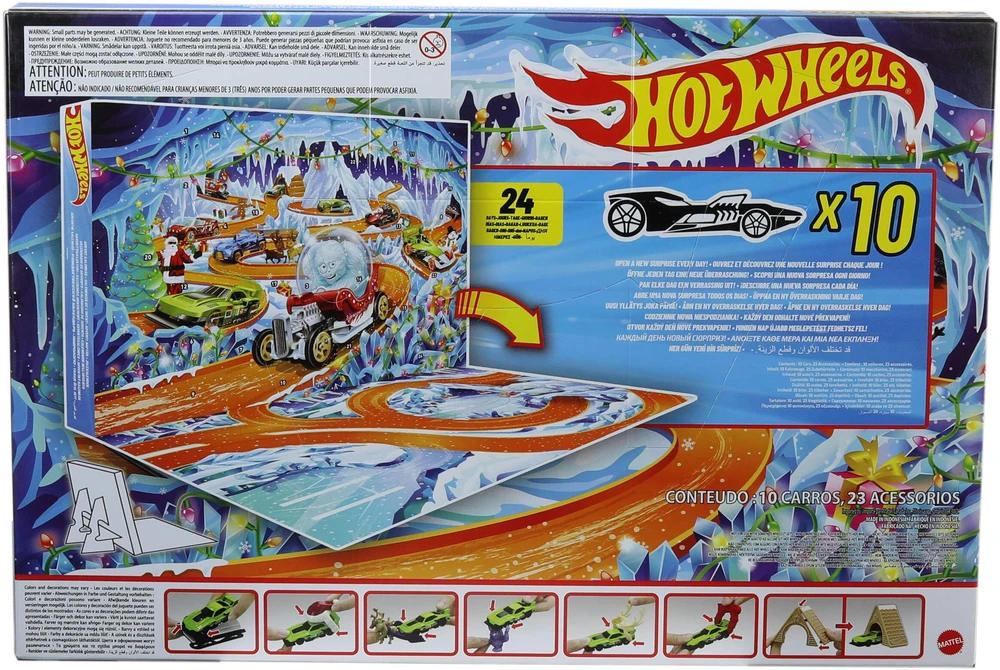 Kalendarz adwentowy Mattel Hot Wheels 2026 10 samochodów 1:64 (JLG41)